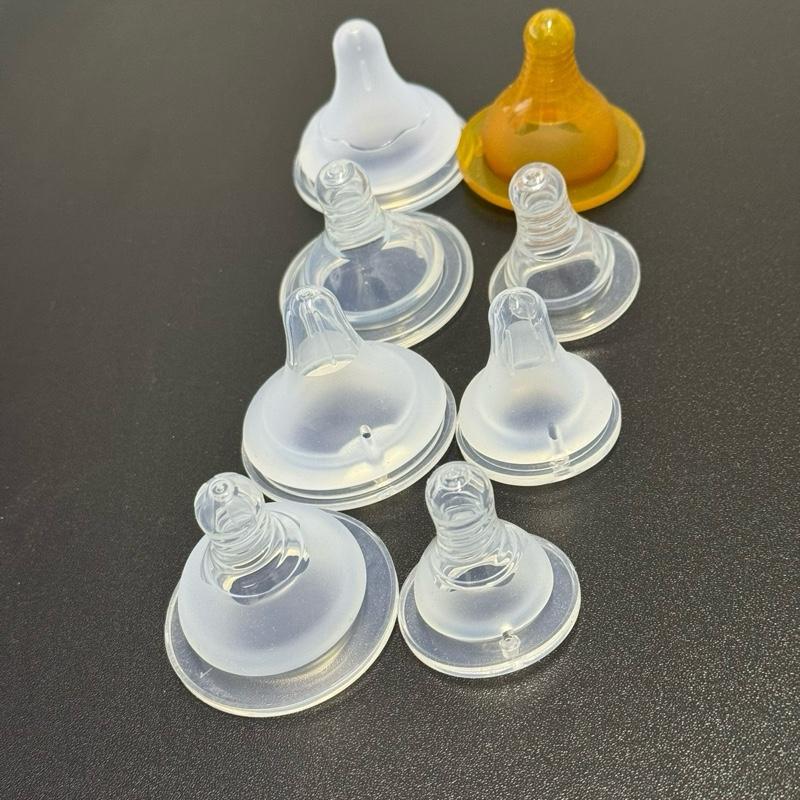 [DolPhinKid] Núm Ti Silicone Thay Thế Bình Sữa Cổ Rộng – Cổ Hẹp Siêu Mềm Như Ti Mẹ | Size S M L XL Cho Bé 0–12 Tháng+