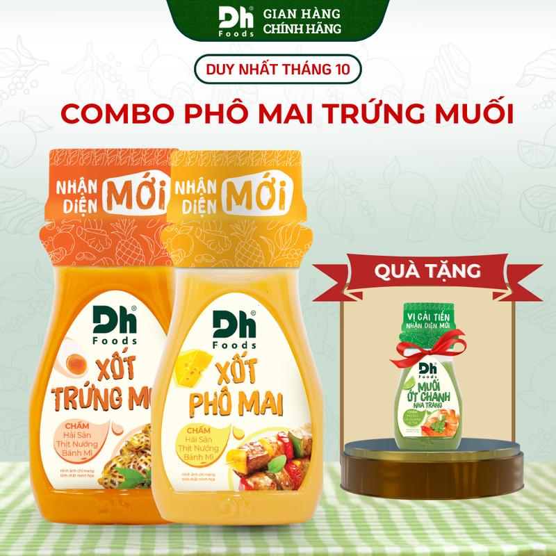 Combo 2 Sốt Phô Mai và Trứng Muối Dh Foods 100gr - Sốt Béo Ngậy Dùng Làm Bánh, Chấm Trực Tiếp, Trộn Salad, Chế Biến Hải Sản Không Màu Tổng Hợp, Không Chất Bảo Quản Nhân Tạo