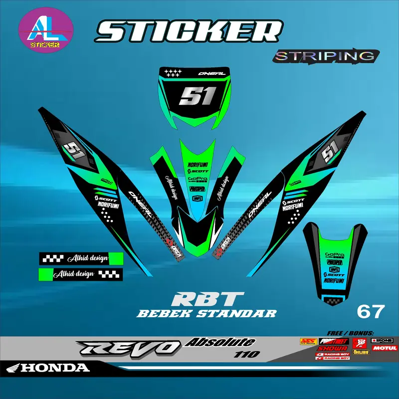 COD Sticker SETRIPING RBT REVO ABSOLUTE semi full body rbt VEGA BEBEK MODIF SUPERMOTO YZ CRF KLX RBT new terbaru MOTOR TRABAS AL vol 67 2