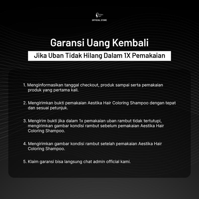 [Promo Spesial] Aestika Dark Brown Hair Coloring Shampoo - Pewarna Rambut Beruban Kering Red Extract 6