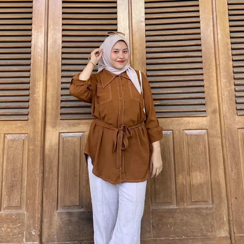 Zoey Tunik Free Belt Super Jumbo Ld 110-140 Bahan Crinkle Adem Jatuh Anti Kusut Atasan Airflow 3