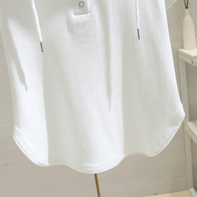 Product Introduction of Áo Thun Dây Rút Có Mũ Trùm Đầu, Màu Trơn Ngắn Tay, Thời Trang Mới Mùa Hè, Dành Cho Phụ Nữ, Thường Ngày Và Dáng Rộng Rãi, Bó Sát, Áo Sơ Mi Lớp Cơ Sở, Hàng Mới Về Top Women Shirt Cổ Tròn 13