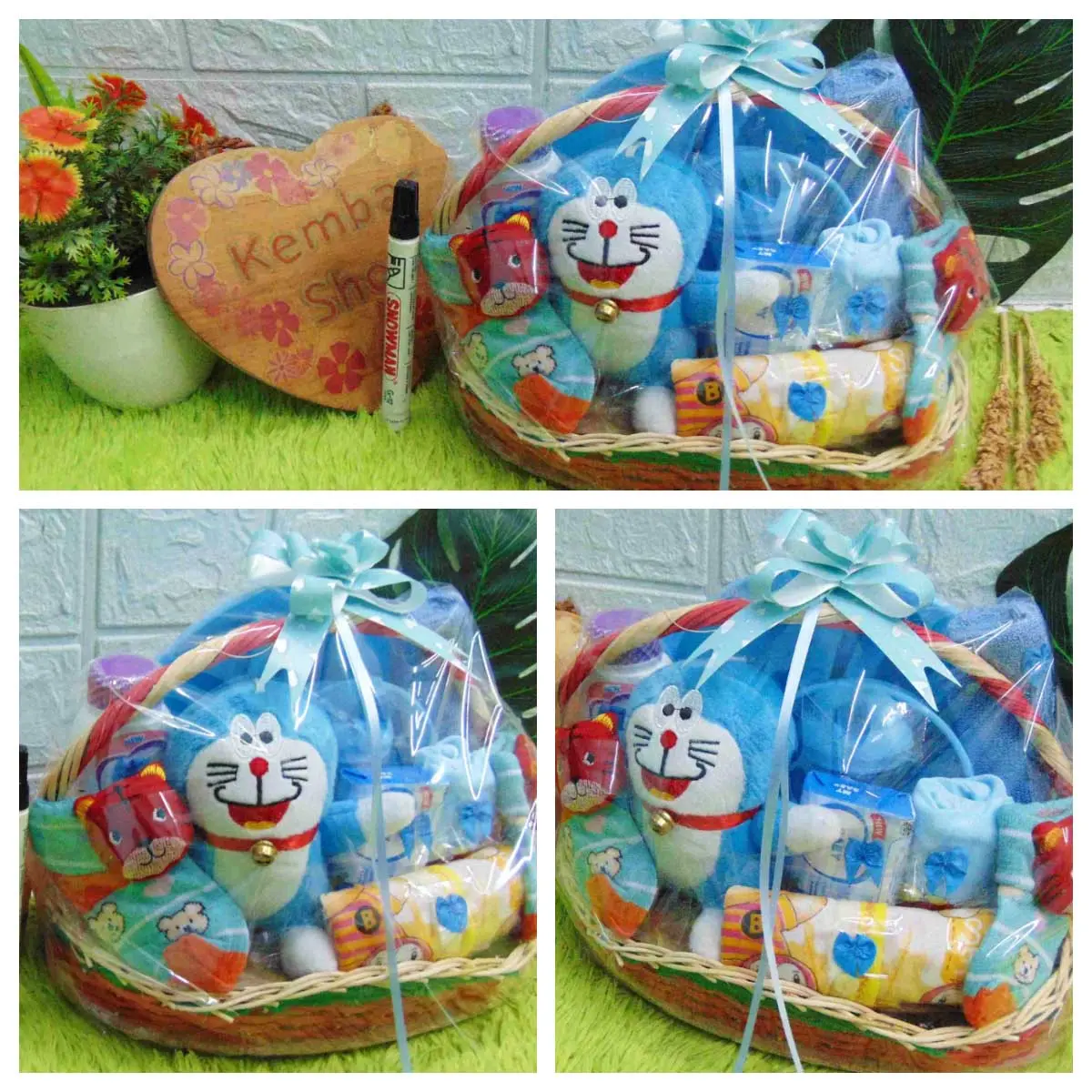 paket kado bayi baby gift – kado lahiran – parcel bayi – parsel kado bayi – keranjang tangkai feeding set tempat makan bayi ANEKA WARNA