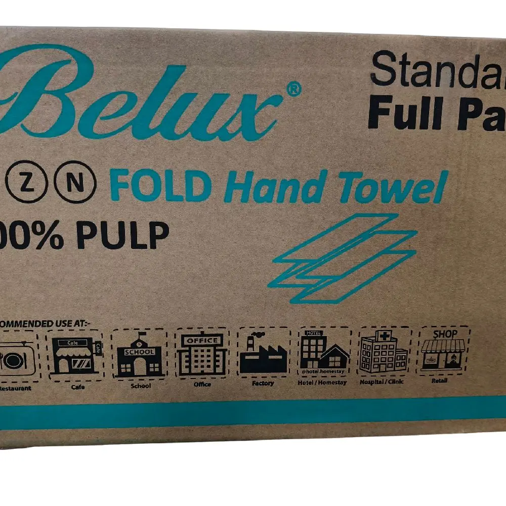 Belux M Fold Hand Towel, 22.5 x 22.5cm, 250s. (Case of 16packs) Napkin, tissue, kitchen dry tissue Stain Resistant soft toilet tiktok shop hygiene essential