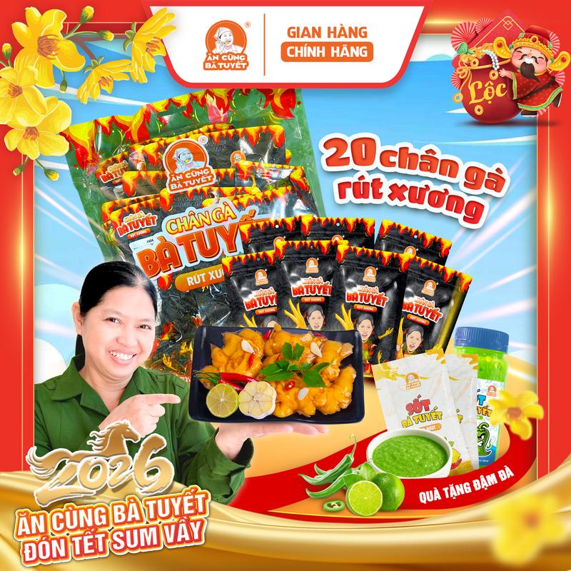   KOL  Tặng 2 gói sốt  Combo 20 gói CHÂN GÀ TÊ CAY RÚT XƯƠNG - ĂN CÙNG BÀ TUYẾT M83 