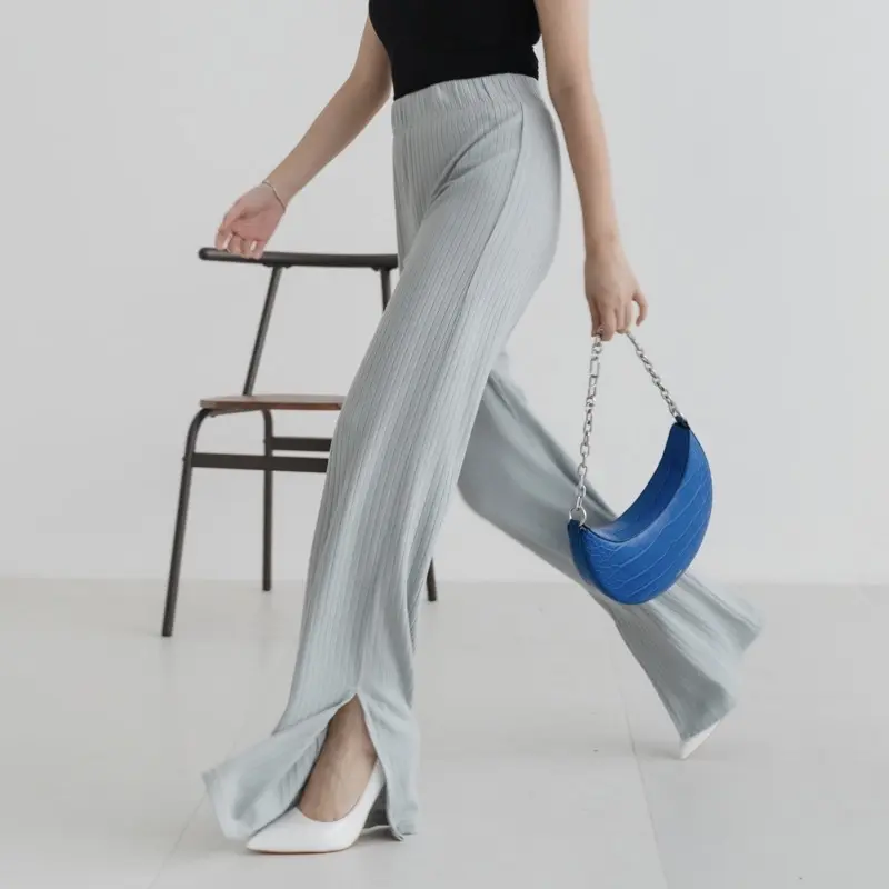 ZEE Knit Pants - Celana Knit Hornet - Cullote Pants Slit 3