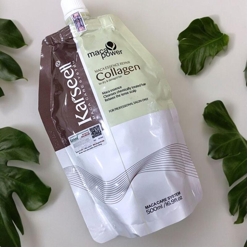 Dầu Hấp - Ủ- Xả Phục Hồi Tóc Collagen Maca Dạng Túi 500ML có tem