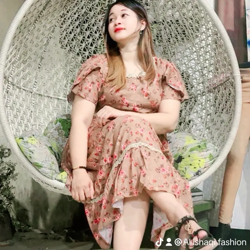 Daster cinta bisui wanita Pendek  lengan rempel LembutDress Rayon Santai 5