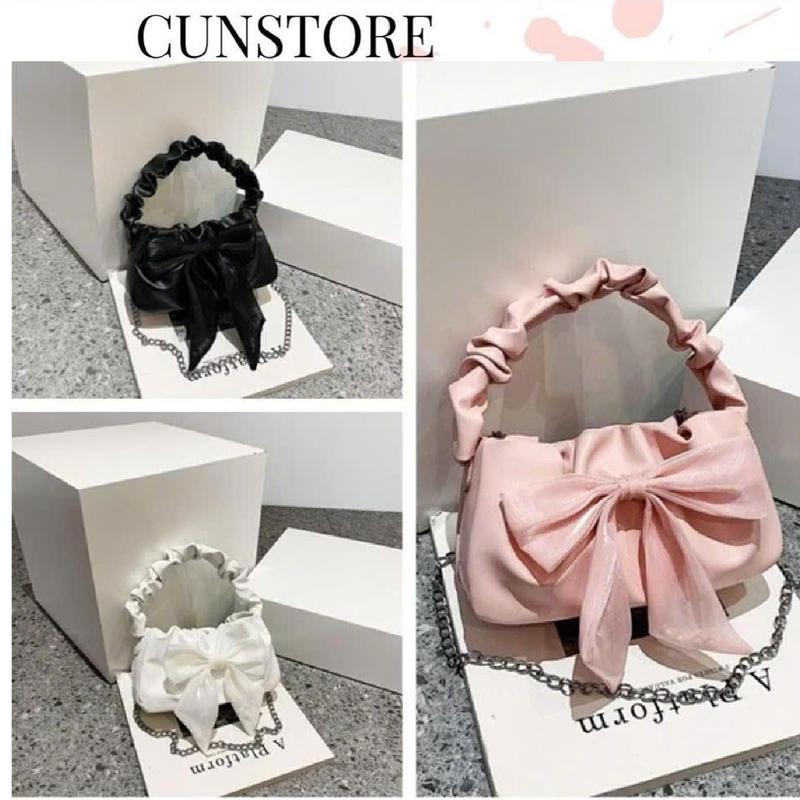  Túi Xách Nữ Đeo Kẹp Nách thời trang thắt nơ PU thanh lịch sang chảnh CUN301 