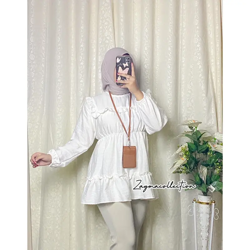 Zayma Blouse Humaira Pollo Linen Premium LD 110 cm Atasan Wanita Nyaman 2