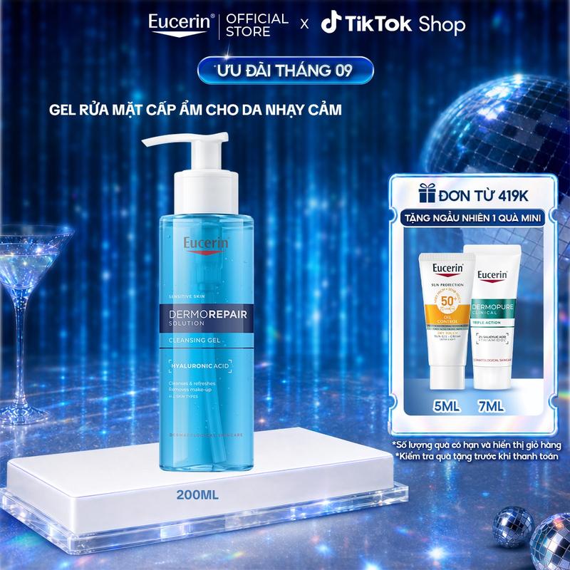 Gel rửa mặt dịu nhẹ cho da nhạy cảm Eucerin Dermopair Solution Cleansing Gel…