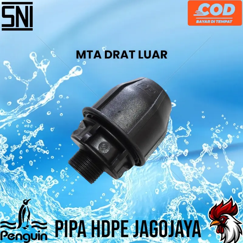 Male Thread Adaptor Drat Luar Ukuran 20mm X 1/2 Inch Original 100% baru 0