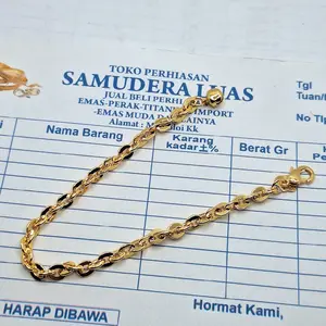 gelang tangan nuri kaca kecil berlapis emas muda free surat dari toko elegan Bracelets