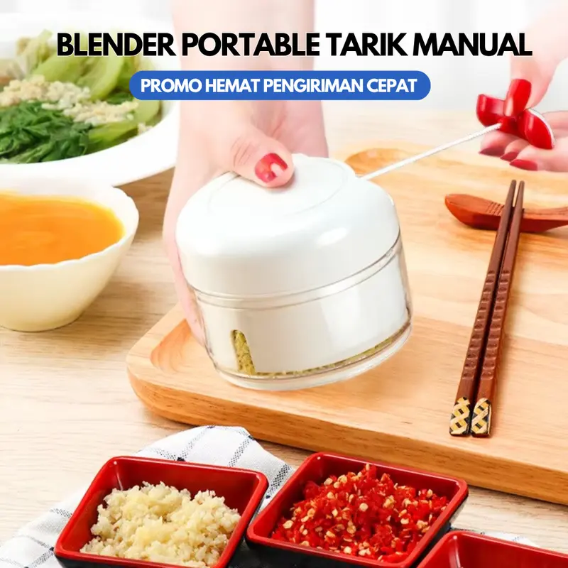 SAEID - BLENDER TANGAN MINI SPEEDY CHOPPER TARIK PENGHANCUR GILINGAN BUMBU CHOPPER SERBAGUNA 0