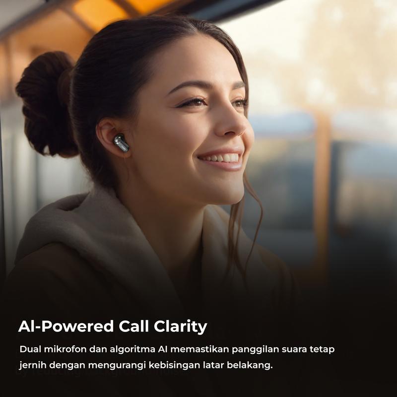 (New launch)Tozo AEROSOUND3 Smart 6 mics Hybrid ANC + AI 4 Mics ENC Clear Calls Wireless Earphone Bluetooth Tws Bluetooth 5.4  Headset IPX5 Deep Bass Stereo Sound 32 EQ Customization via App Crystal Case Design Low Latency Game Mode 3