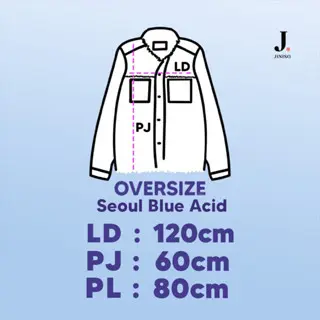 JINISO Big Size Jaket Jeans Oversize Seoul Blue Acid 1