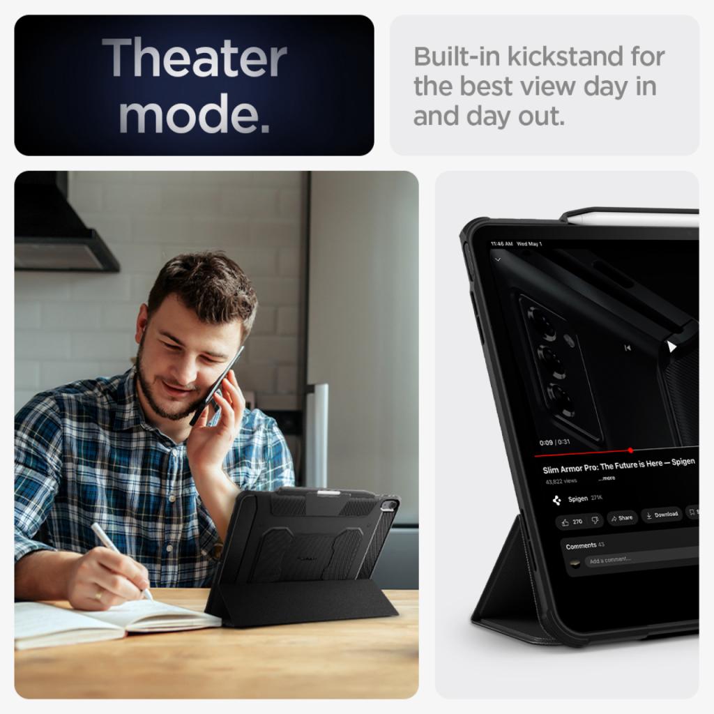 Spigen iPad Air 13" (2024) Case Rugged Armor Pro - Black ACS07669