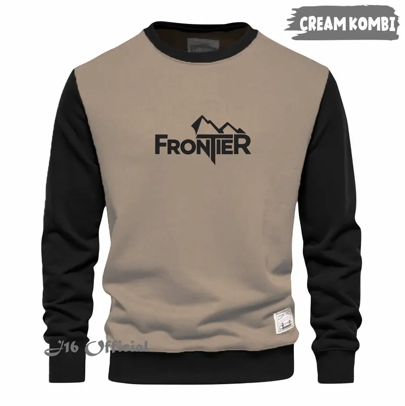 CREWNECK KOMBINASI SWEATER Oblong Pria Wanita Fleece Tebal Lembut 0