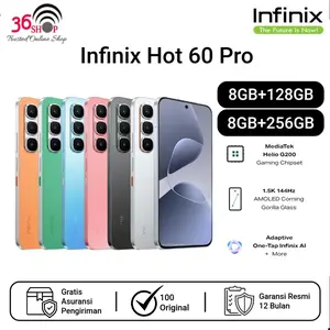 Infinix Hot 60 Pro NFC 8GB+256GB - Display Type AMOLED 6.78 inches - Helio G200 - 5160mAh - Garansi resmi 1 Tahun
