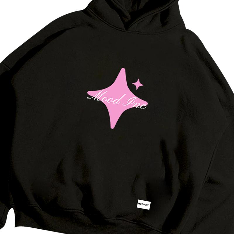 MOOD INC - Sweater Hoodie Boxy Fit Original Basic Dominoz Fleece Limited Edition Pria Wanita Hoodie Oversize Hitam Tebal Keren  Unisex Jumper 3