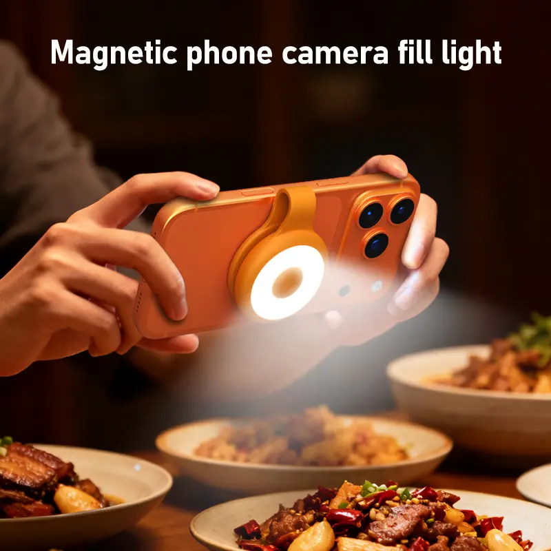 HINAR Magnetic Beauty Selfie Light for Phones-360° LED Ring Light,Adjustable lighting Portable Rechargeable Fill Light for Makeup, Live Streaming, Video Calls,outdoors 1