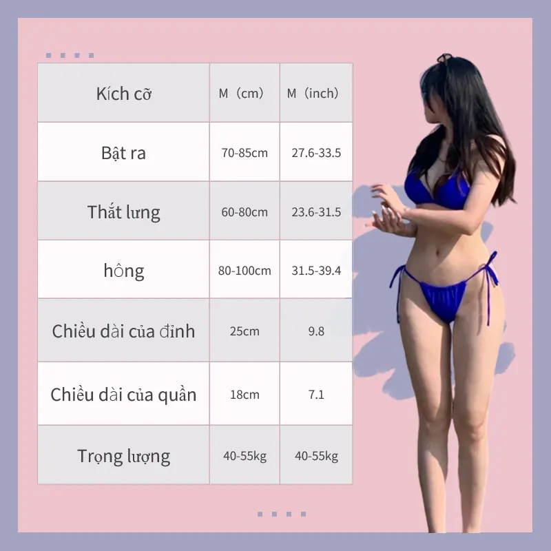 Bộ đồ bơi hai mảnh trang phục đi biển Áo Tắm Phụ Nữ Sexy Padding 2 Mảnh 2024 phong cách mới v-Cổ Halter Không Tay đen xanh dương Màu Hồng eo cao Dễ Thương Thời Trang Căng Ra 8