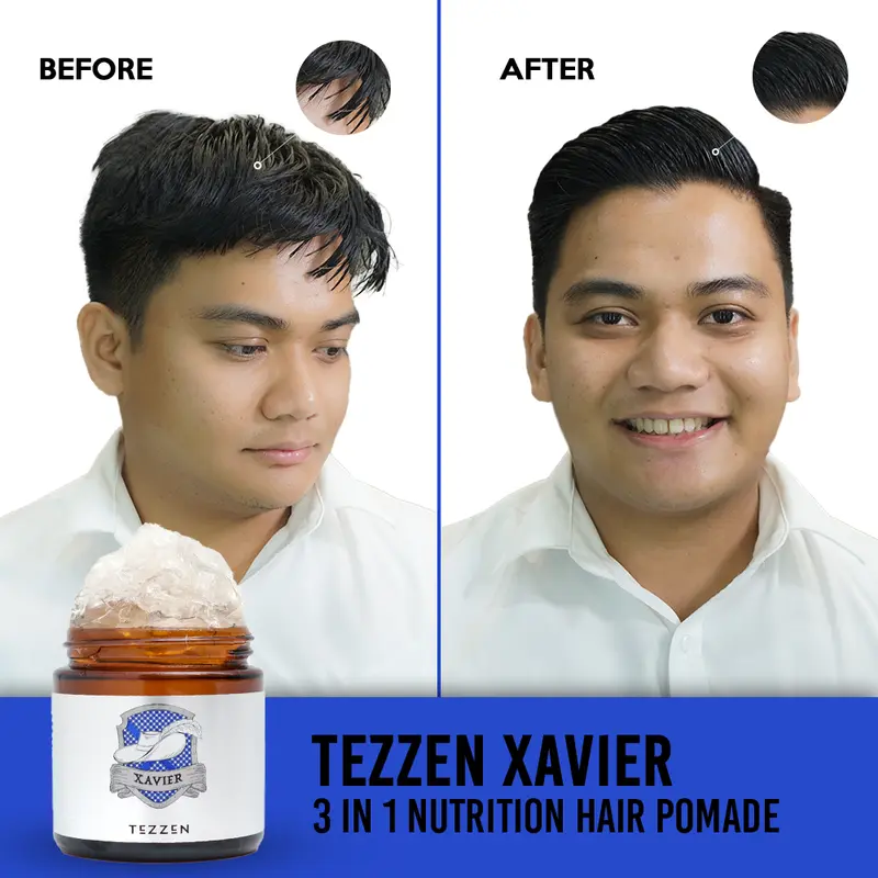 Tezzen Xavier Water Based Pomade - 3 in 1 Nutrition Hair Pomade - with Aloe Vera, Ginseng & Green Tea 8