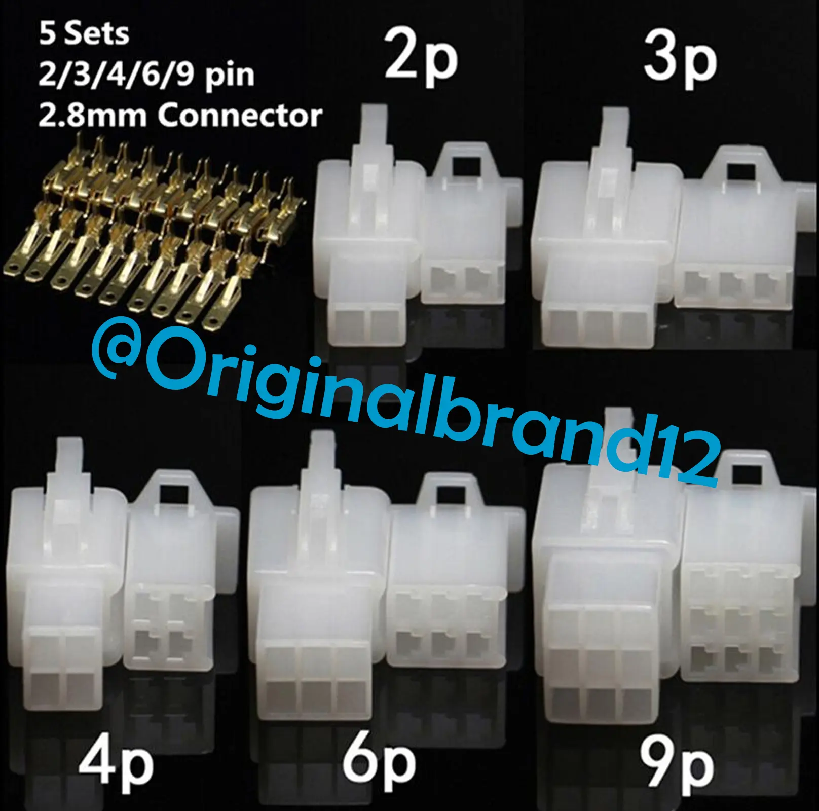 Socket 2 - 9 pin Kecil + Skun / Soket Motor / Konektor /Kabel Motor