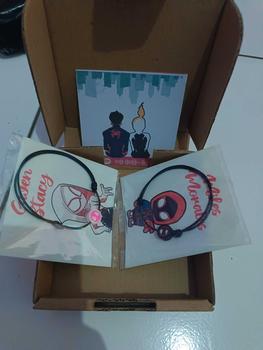 Product Review of Gelang Couple Spiderman Miles Morales & Gwen Stacy Free Box Tali Waterproof Anti Air Satin Hitam Lembut Copel Super hero Into the spider verse gelang  couple from d**5 1