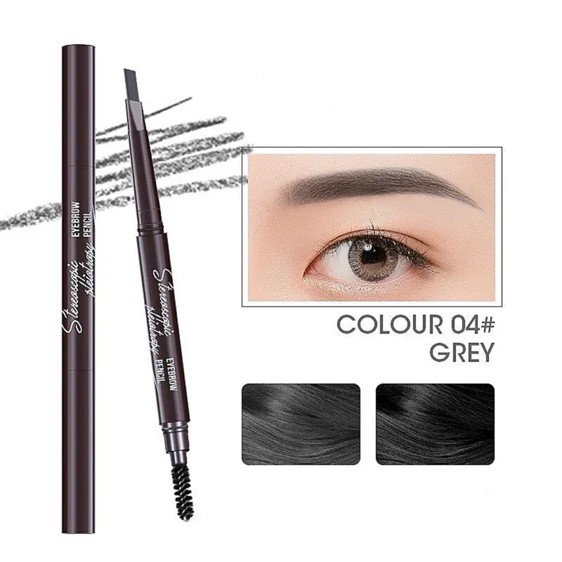 PENSIL ALIS 2 in 1 anti air EYEBROW PENCIL waterproof Putar otomatis dengan sikat alis PROMO !!! 7