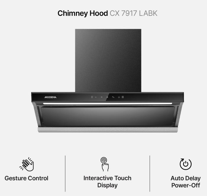 Labk Jual Modena Cooker Hood Chimney CX 7917 LABK / CX7917LABK - Hitam ...