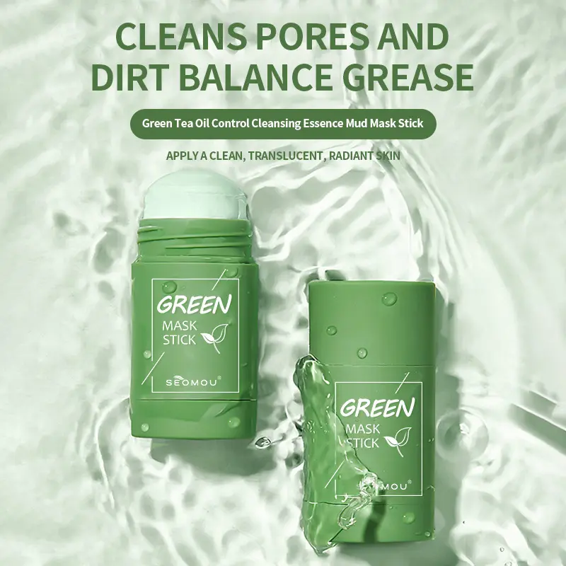 Beauty Me Green Tea Solid Mud Mask Stick Gentle Hydrating Deep Cleansing Facial Mask