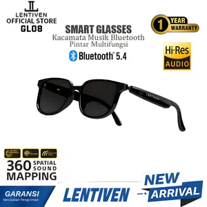 LENTIVEN Kacamata SMART Hitam Cat Eye Wireless Bluetooth Headset Sun glasses Smart Multi function Glasses Earphones Headset TWS SPEAKER AI GL08