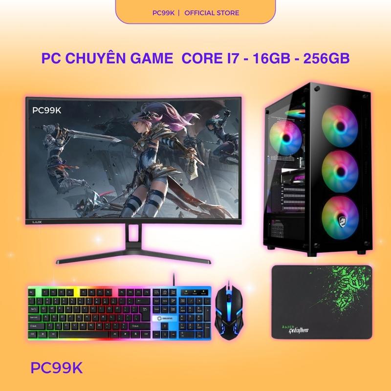  Bộ máy tính chơi game i5 RAM 16GB SSD 240GB case kính LED card rời chơi mượt Liên Minh Valorant Fifa Đột Kích 