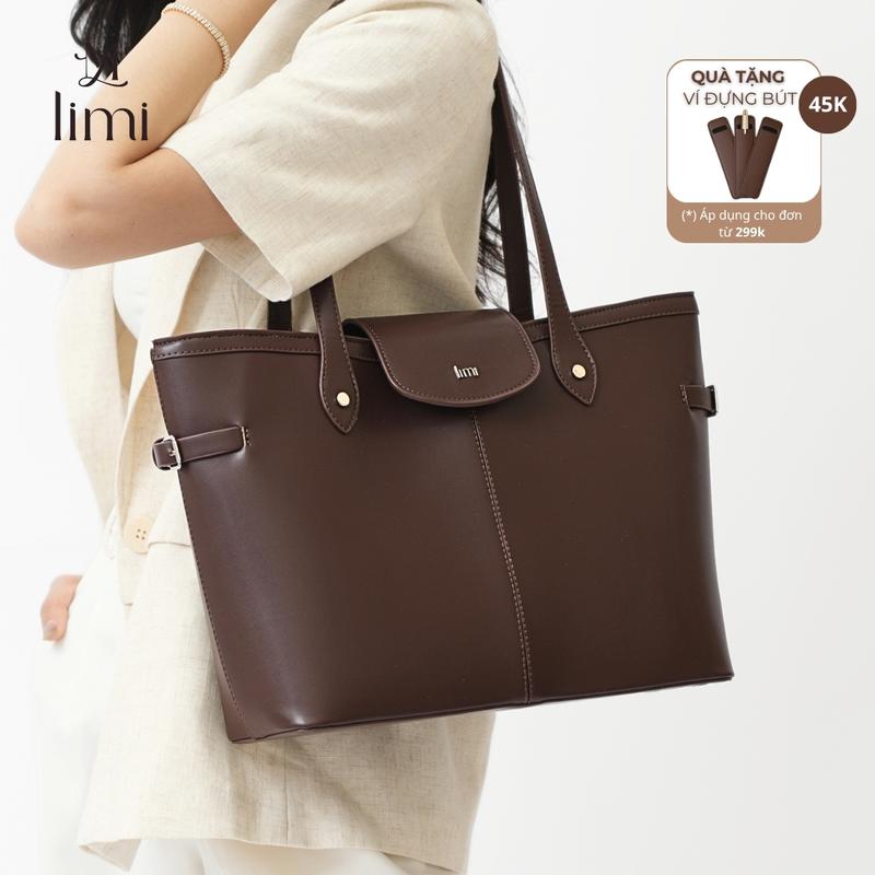Túi công sở nữ da LIMI (3 màu) đeo vai thanh lịch đựng vừa lap 15.6 inch đi dạy TAMMY tui hang hieu