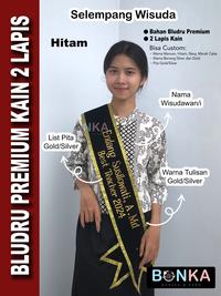 Gambar Kilat 1 Hari Jadi Selempang Wisuda Premium 2 Lapis Kain Custom Nama - Maroon, Gold dari Bonekahandmadesukasuka Kab. Sukoharjo 1 Tokopedia