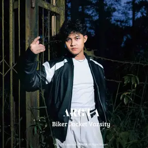 ARGTA Biker Jacket Pria Varsity Style Black & White Limited Jaket Kulit Leather