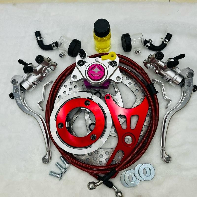 Tặng Dầu full Combo phanh sau Heo CNC Cá Mập Folamdo gắn xe điện kèm tay phanh AGL siêu nét