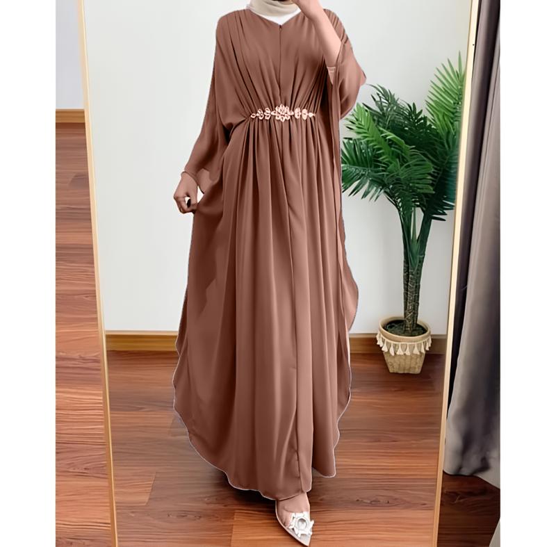 Product Introduction of Larist Baju Kaftan Wanita Terbaru 2025 Gamis Simple Elegan Kaftan Lebaran Mewah Gamis Kaftan Kondangan Dress Pesta Muslim Remaja Dewasa Busui Friendly Gaun Maxi Hitam 13