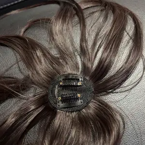 Toupee Hair Topper Hair Clip Poni Belah Tengah Penutup Botak Penutup Uban Wig Wanita Hair Clip Rambut Black Brown Coklat