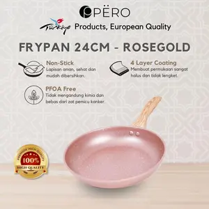 [BEST DEAL PO 30 HARI] Pero Frypan 24cm Nonstick Granite Wooden Handle/ Wajan Tanpa Minyak