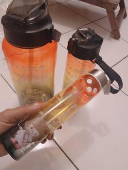 Product Review of FoodGrade Botol Beranak 2 Liter + 1000ml + 500ml Botol Minum Viral 1 set BPA FREE Plastik Putih Sedotan Bottles Kitchenware from m**6 2