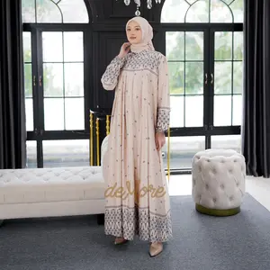 Demore Maxi Astetic Sakura Silk Mewah Kondangan - Gamis Motif Kekinian Remaja Muslim Wanita