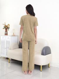 Gambar AKLOVER Piyama tiga potong, set baju rumah lengan pendek, piyama warna solid - Hijau, konvensional(40kg-80kg) dari AKLOVER -#001 Kota Bogor 5 Tokopedia