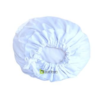 Bali Linen - Bolster Case 100% Cotton Tc 200 Plain White Fabric 0