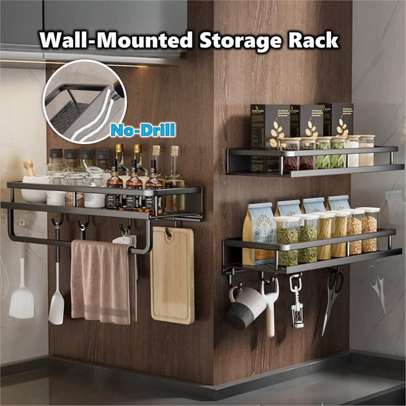 Multi-functional Wall-Mounted Storage Rack for Kitchen Bathroom ...