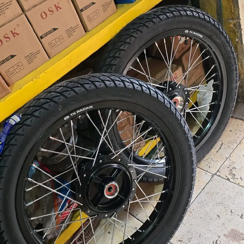 PELEK SET VELK TK RACING RX KING RING 18 TROMOL ORIGINAL JARI JARI TDR Motorcycle Ban Velg 0