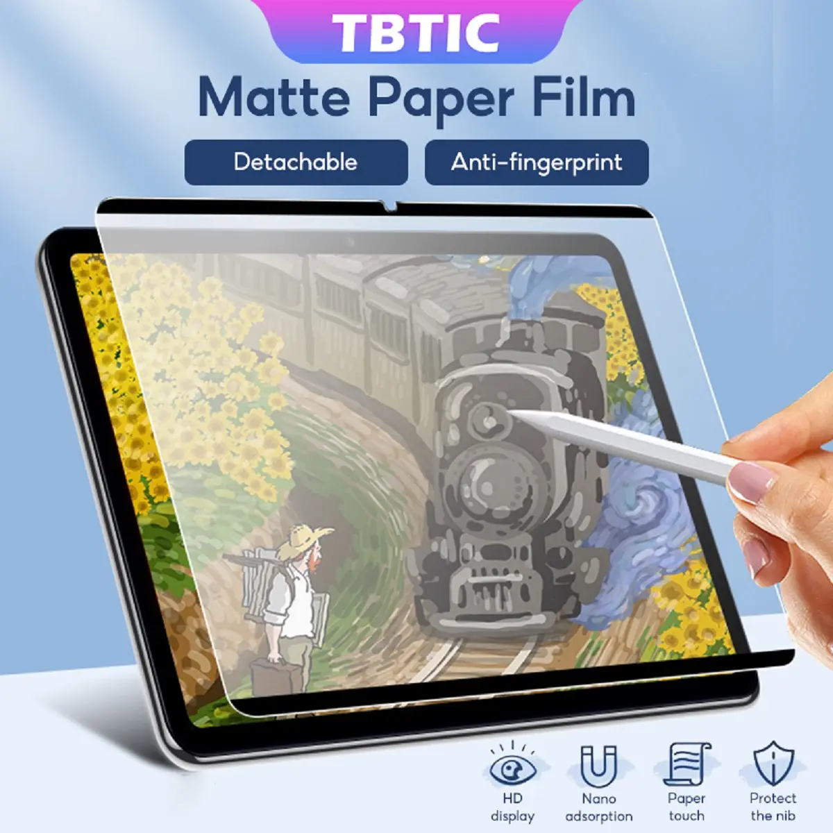 Magnetic Matte Paper Like Screen Protector For iPad Air 10.9 5th 4th Pro 12.9 11 Mini 6 10.5 3th 10th 9th 8th 7th 6th Gen 2022 2021 2020 5 4 10.5 10.2 9.7 8.3 Accessories Protective Cover Protection Computer Tablet Handheld