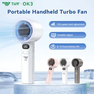TNW OK3 Kipas Angin Portable Mini Kipas Angin Turbo Strong Wind 120 Gear Wind Speed kipas angin Digital Display Adjustable