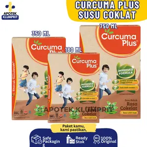 Curcuma plus susu Coklat Chocolate 180g, 350g, 750g, semua ukuran,  susu temulawak, curcuma plus milk, chocolate milk curcuma